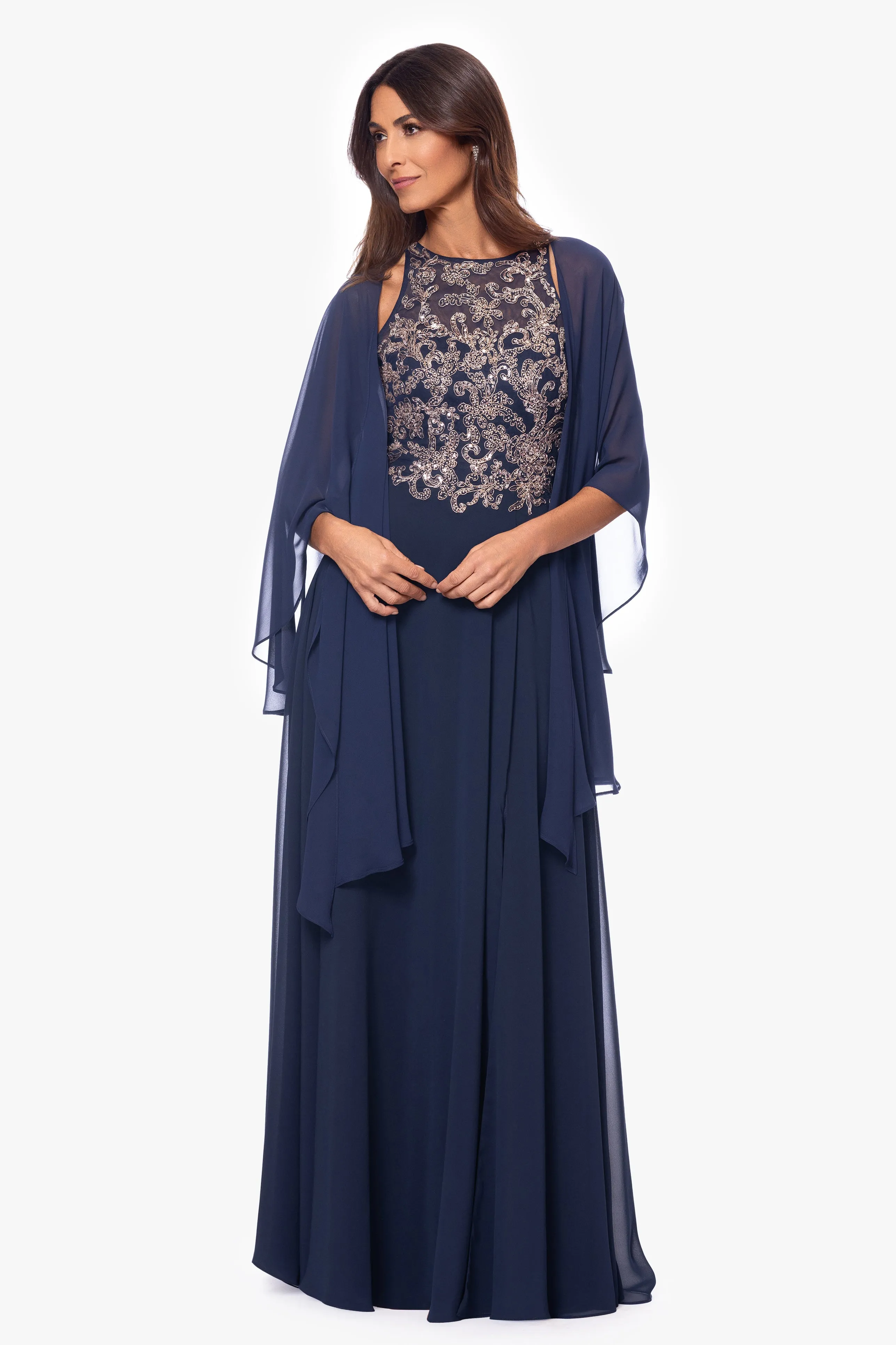 "Bernadette" Chiffon Shawl Wrap sold by Betsy & Adam product image thumbnail 2