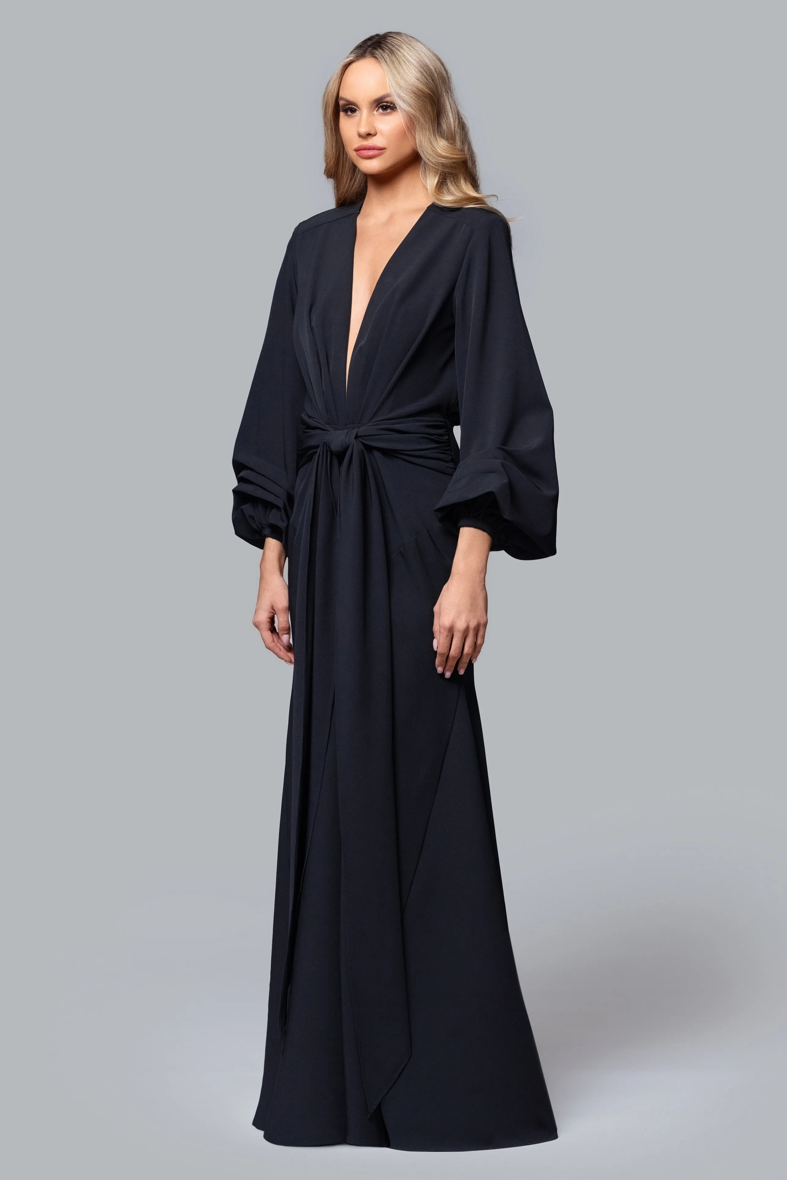 GHRAIL "Millie" Crepe Gown sold by Betsy & Adam product image thumbnail 3