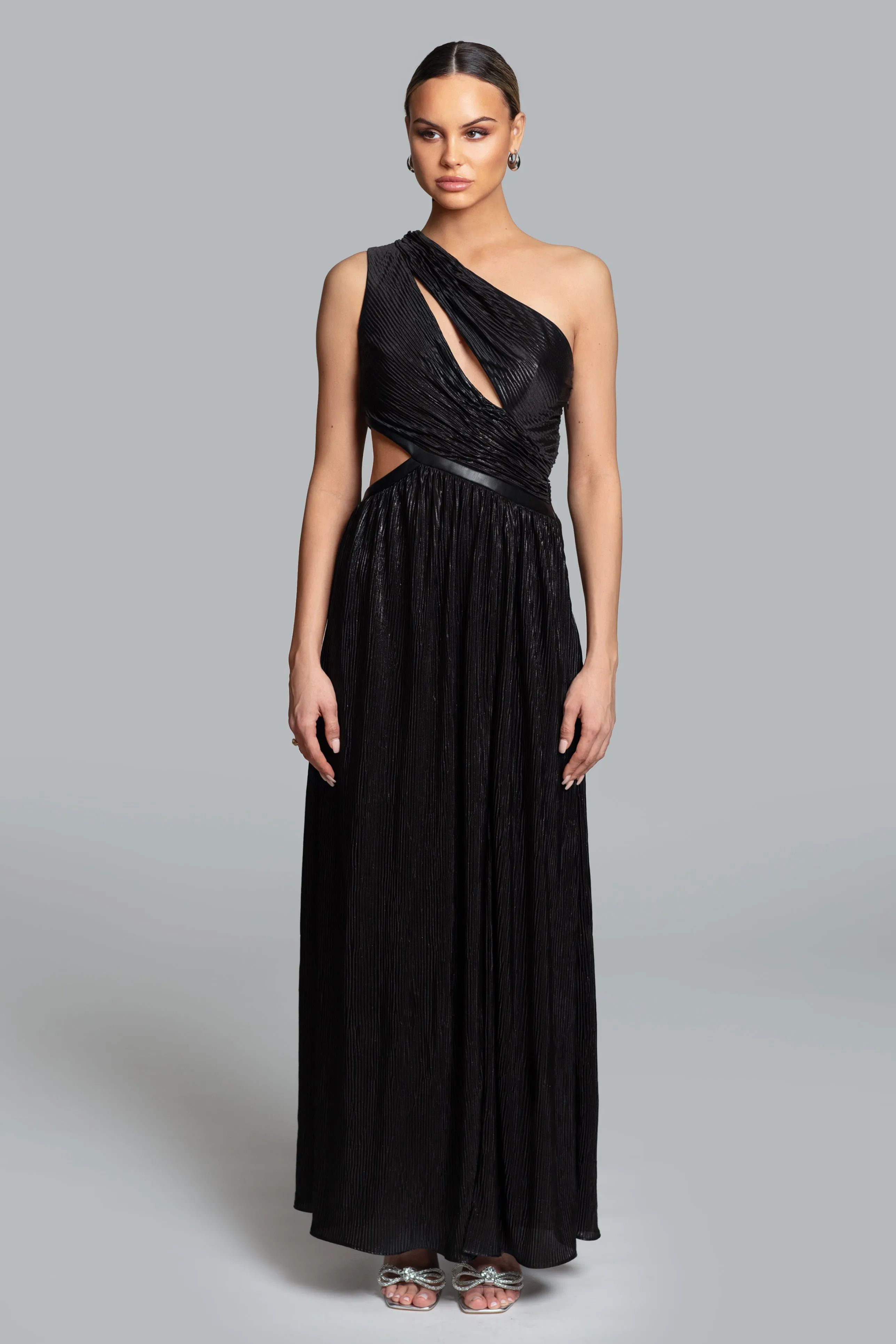 GHRAIL "Chelsea" Metallic Knit Gown sold by Betsy & Adam