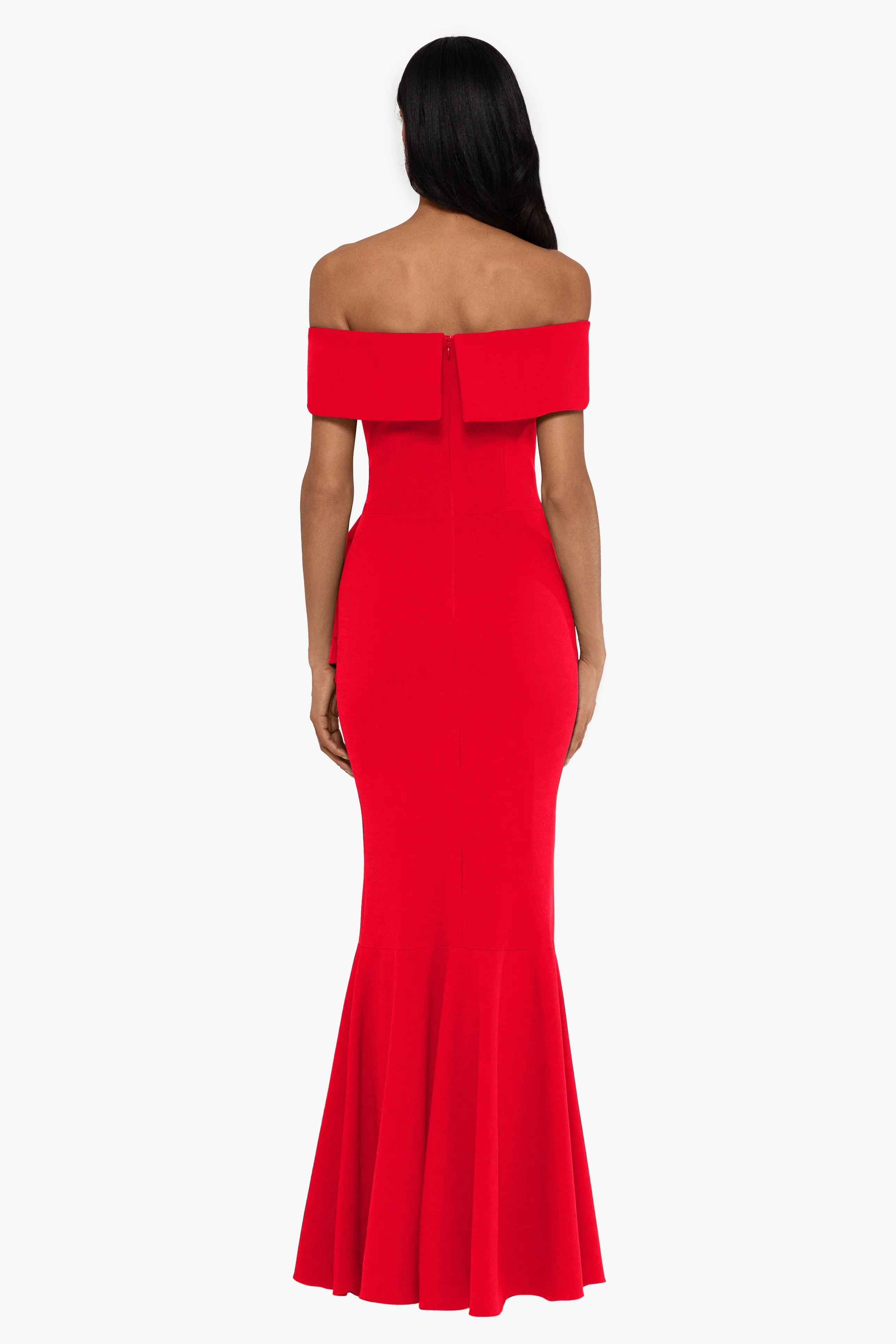 "Carina" Long Off the Shoulder Ruffle Dress sold by Betsy & Adam product image thumbnail 2
