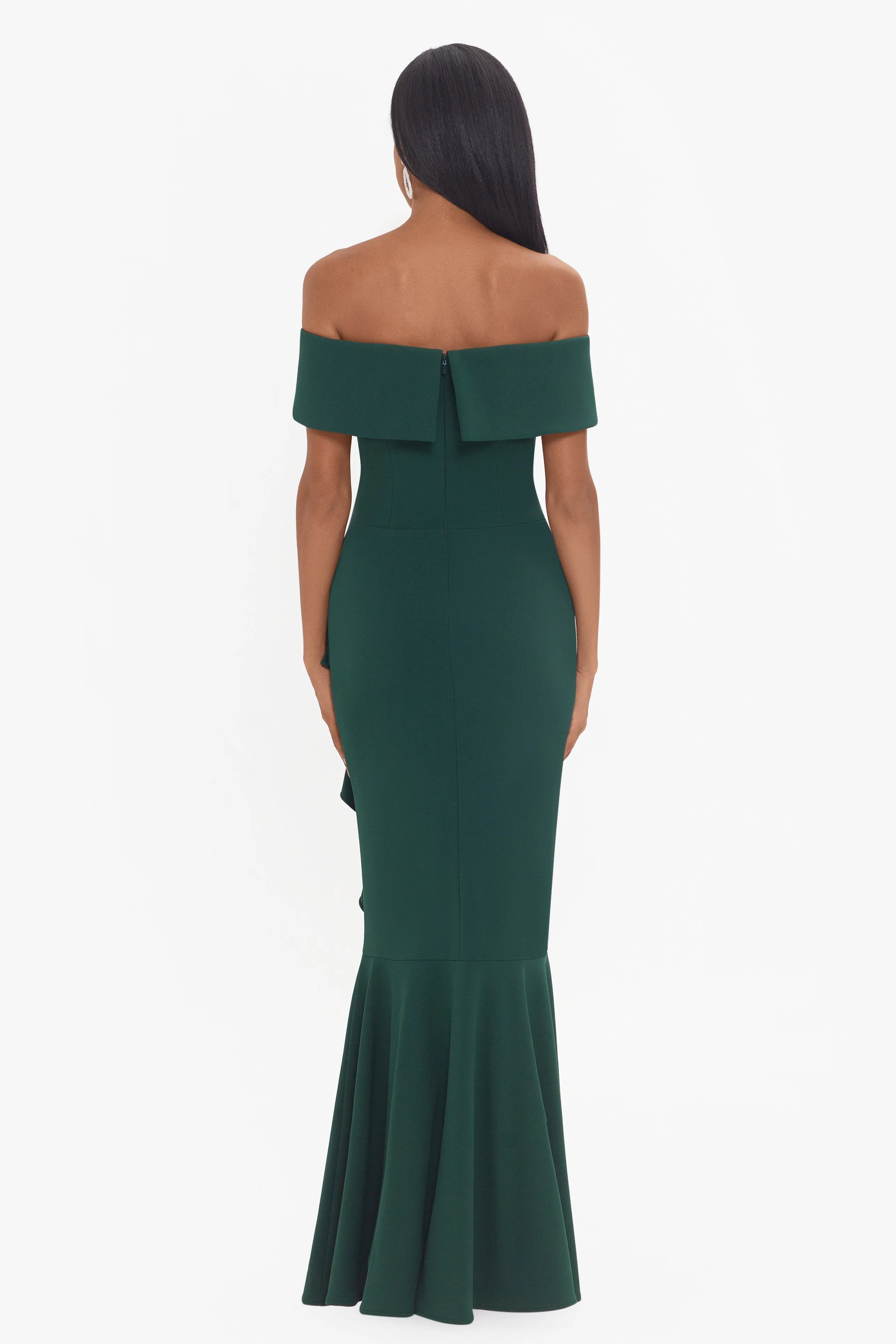 "Carina" Long Off the Shoulder Ruffle Dress sold by Betsy & Adam product image thumbnail 4