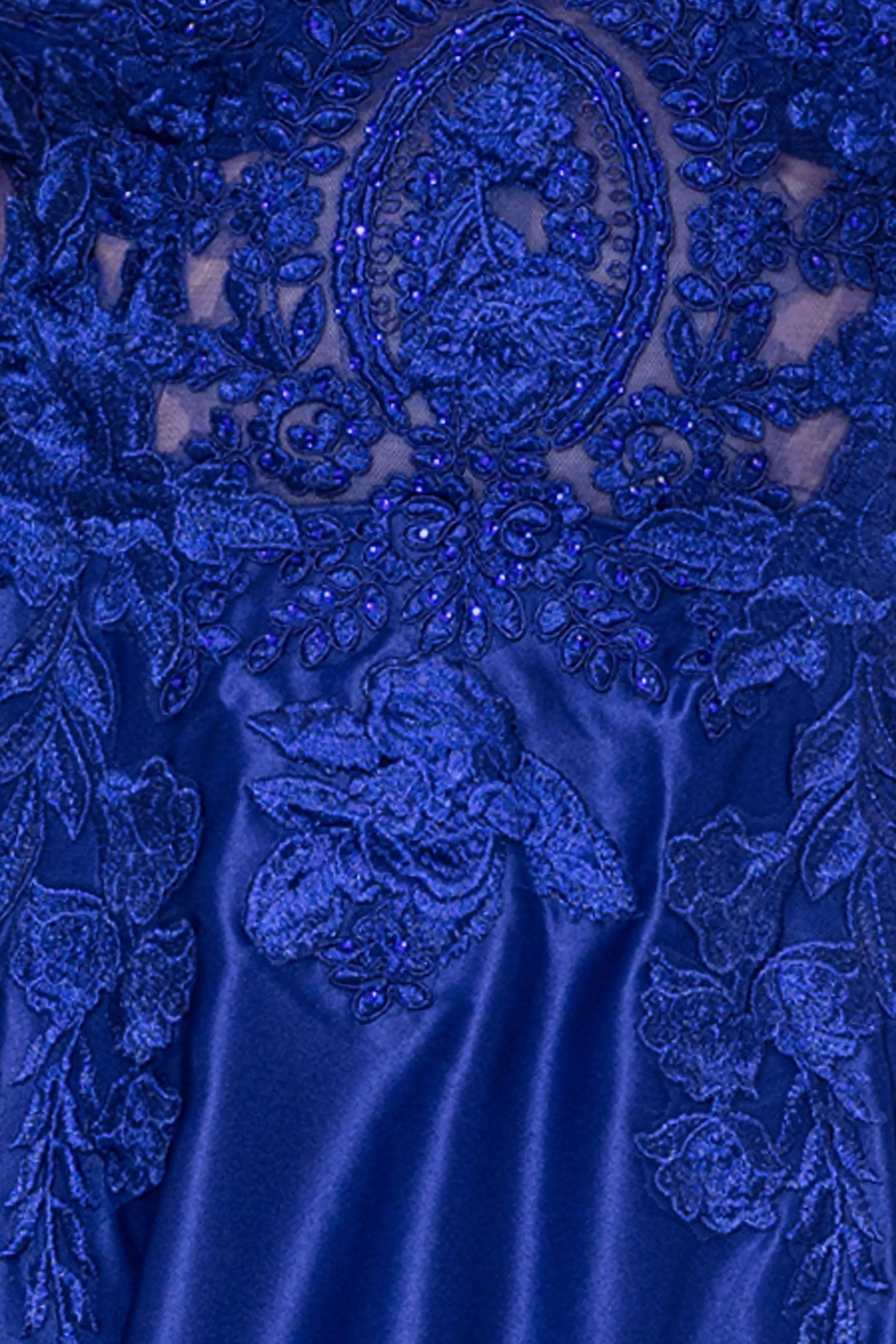 Plus "Paloma" Long Satin Applique Top Ball Gown sold by Betsy & Adam product image thumbnail 5