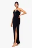 "Liliana" Long Velvet Strapless Tuxedo Dress sold by Betsy & Adam