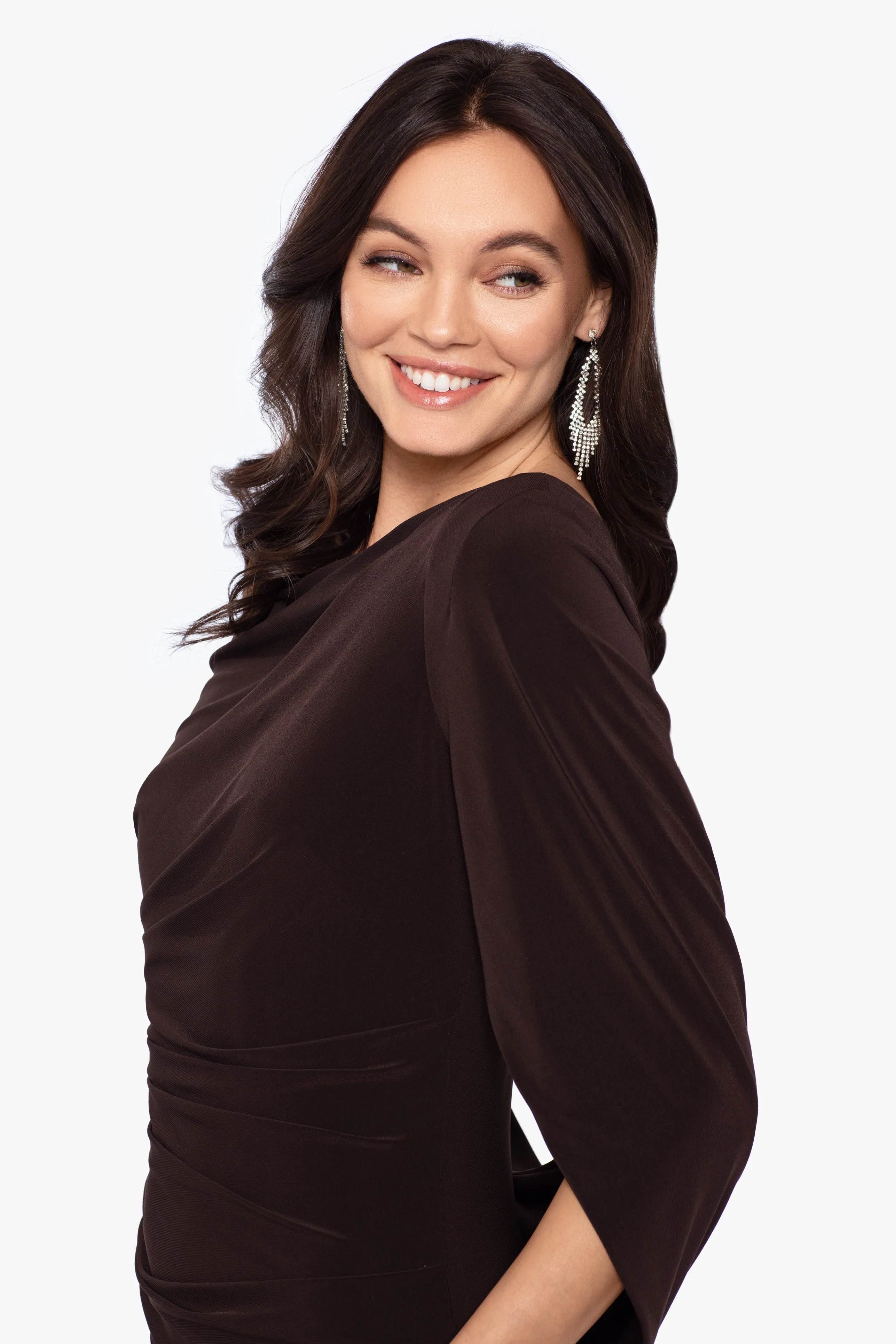 "Miriam" Long Jersey Draped Back Gown sold by Betsy & Adam product image thumbnail 3