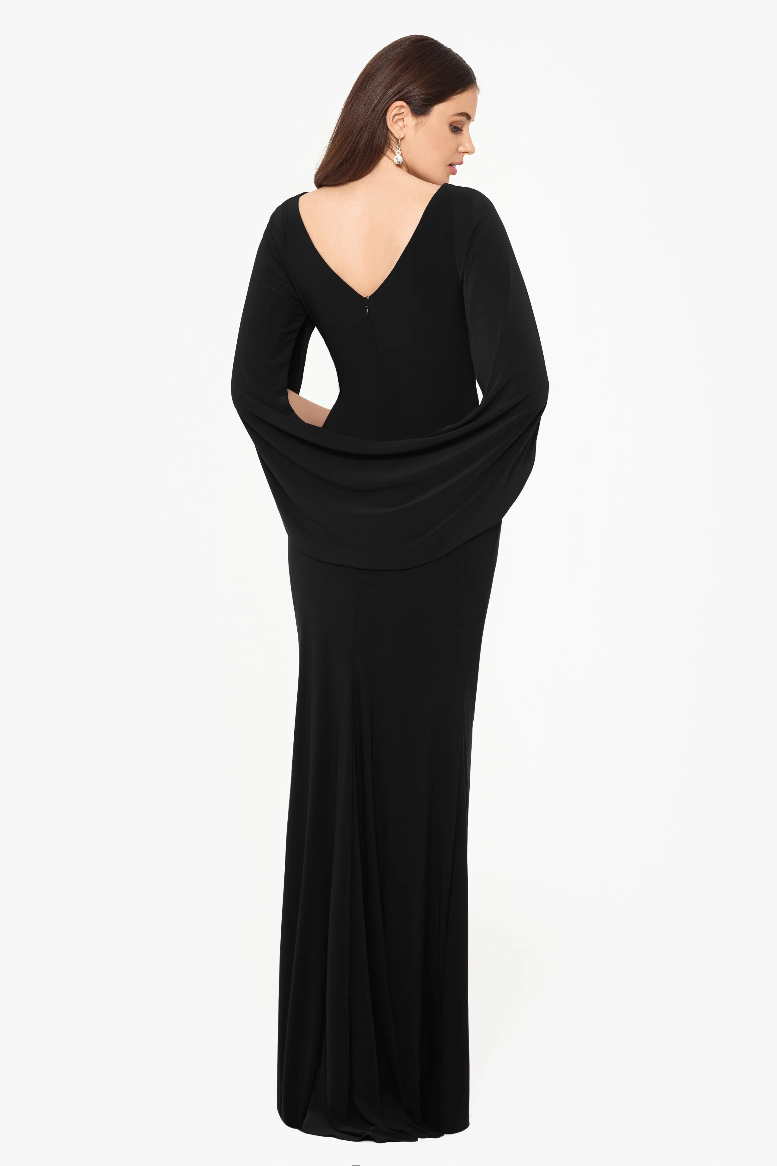 "Miriam" Long Jersey Draped Back Gown sold by Betsy & Adam product image thumbnail 5