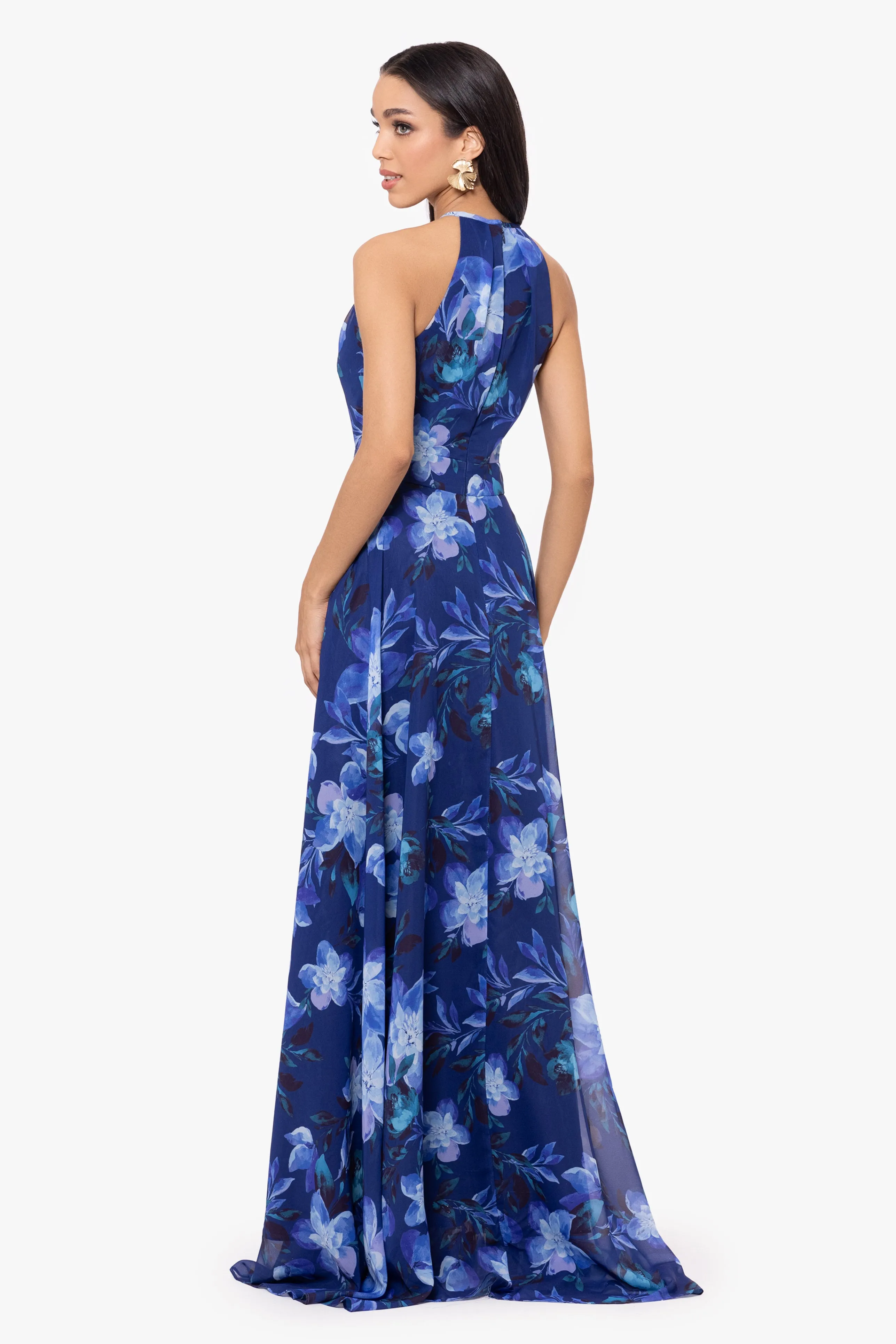 "Toni" Long Chiffon Print Dress sold by Betsy & Adam product image thumbnail 2