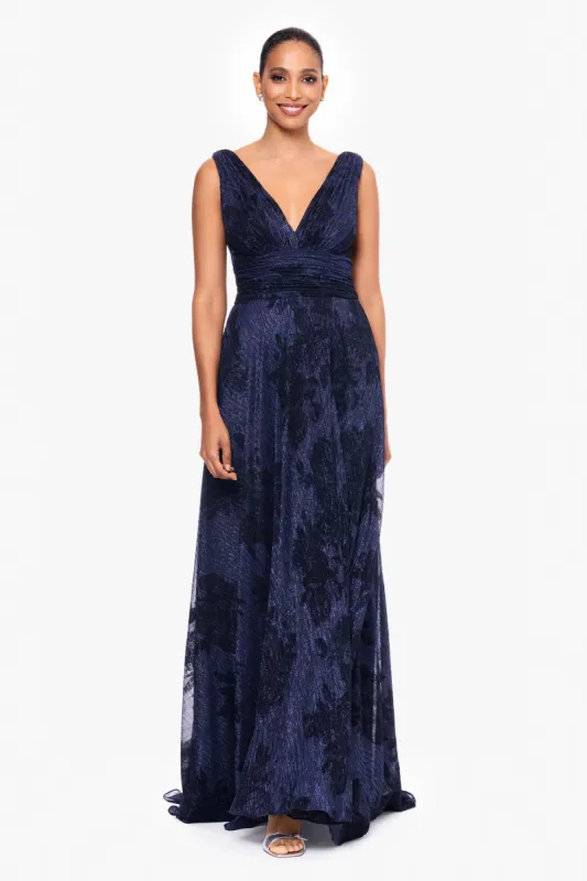 "Bliss" Long Crinkle Galaxy Flowy Dress made by Betsy & Adam