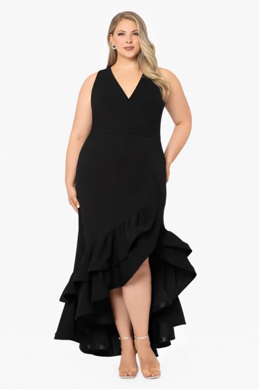 Plus "Mae" V-Neck Scuba Crepe Dress sold by Betsy & Adam