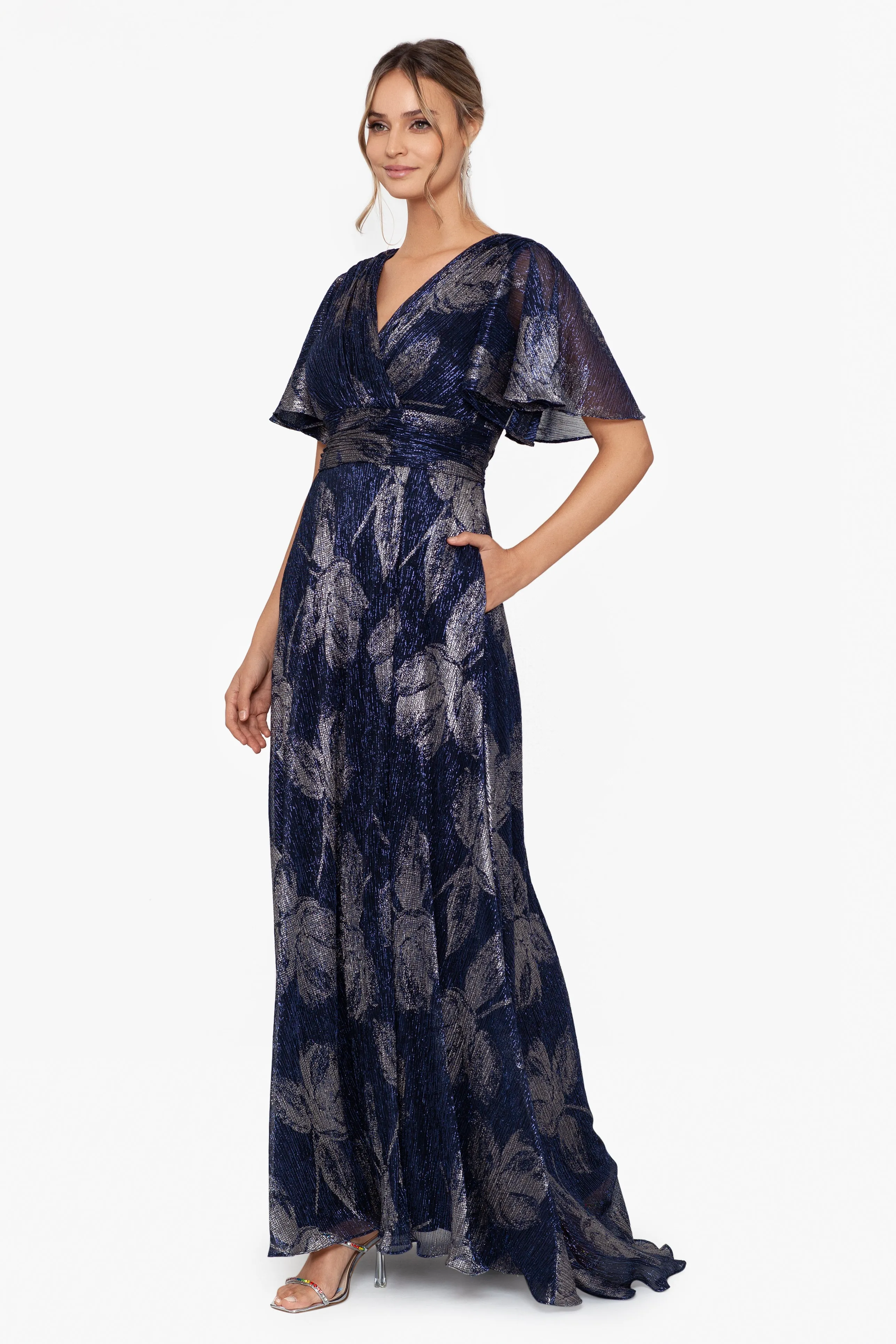 Petite "Chloe" Long Short Sleeve Print Dress sold by Betsy & Adam product image thumbnail 4