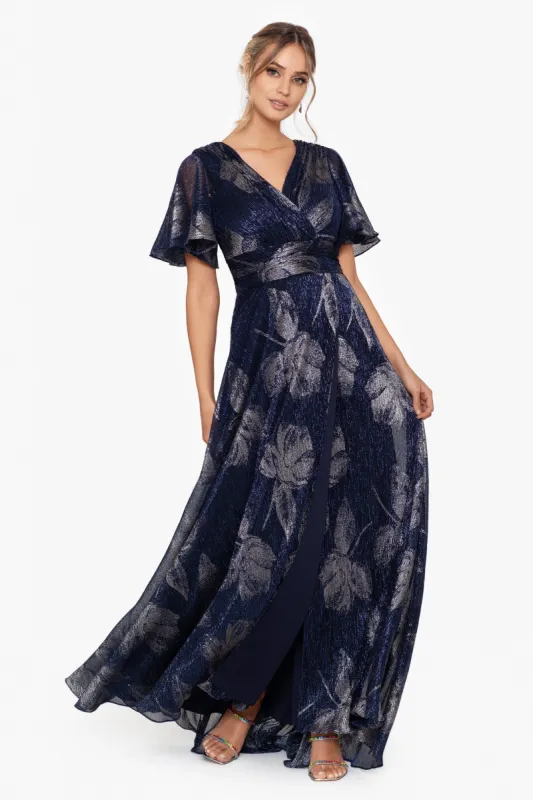 Petite "Chloe" Long Short Sleeve Print Dress sold by Betsy & Adam