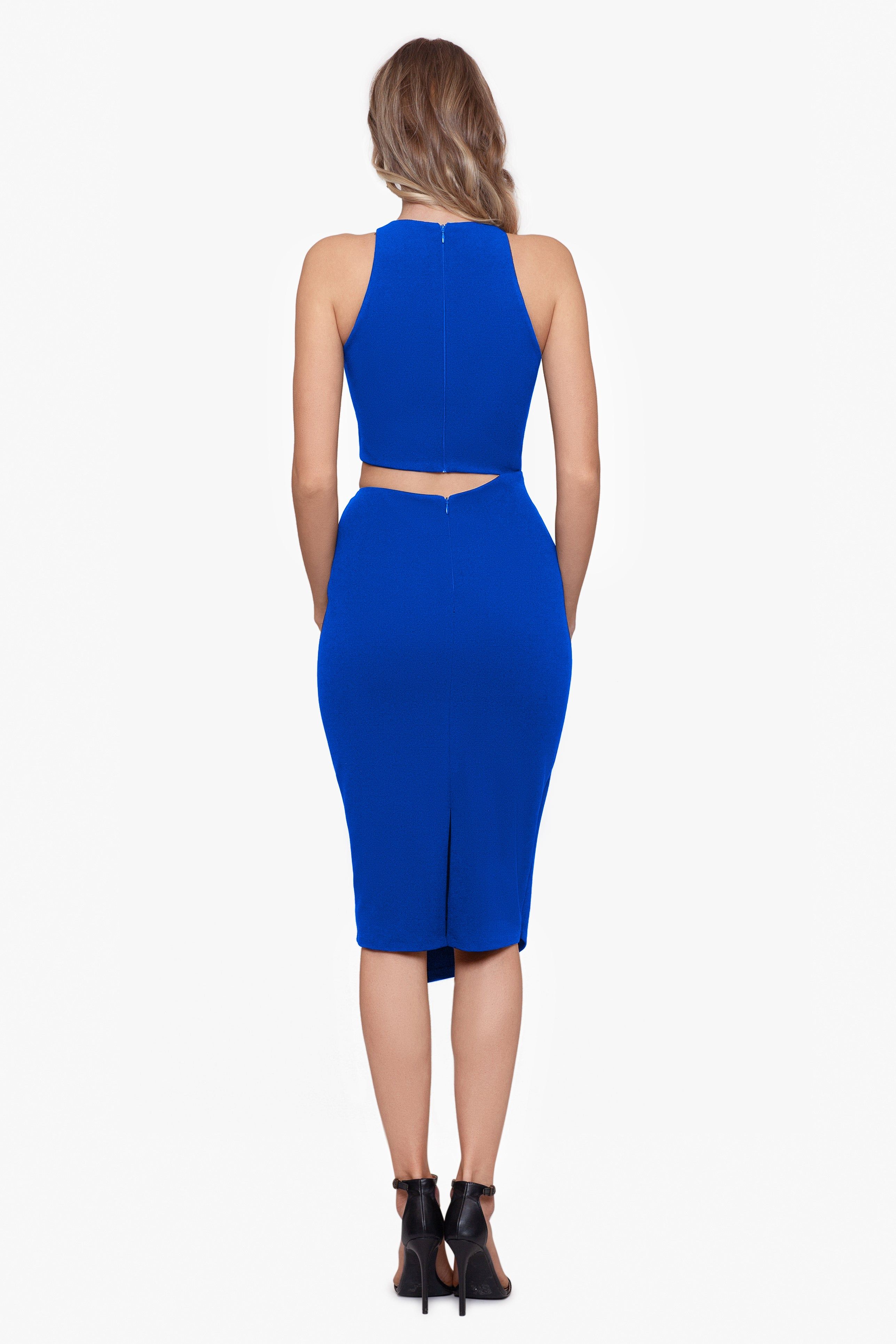 "Vanity" Short Scuba Crepe Mid Cut Out Dress sold by Betsy & Adam product image thumbnail 2
