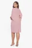 Plus "Eva" Short Scuba Crepe Wrap Drape Back sold by Betsy & Adam