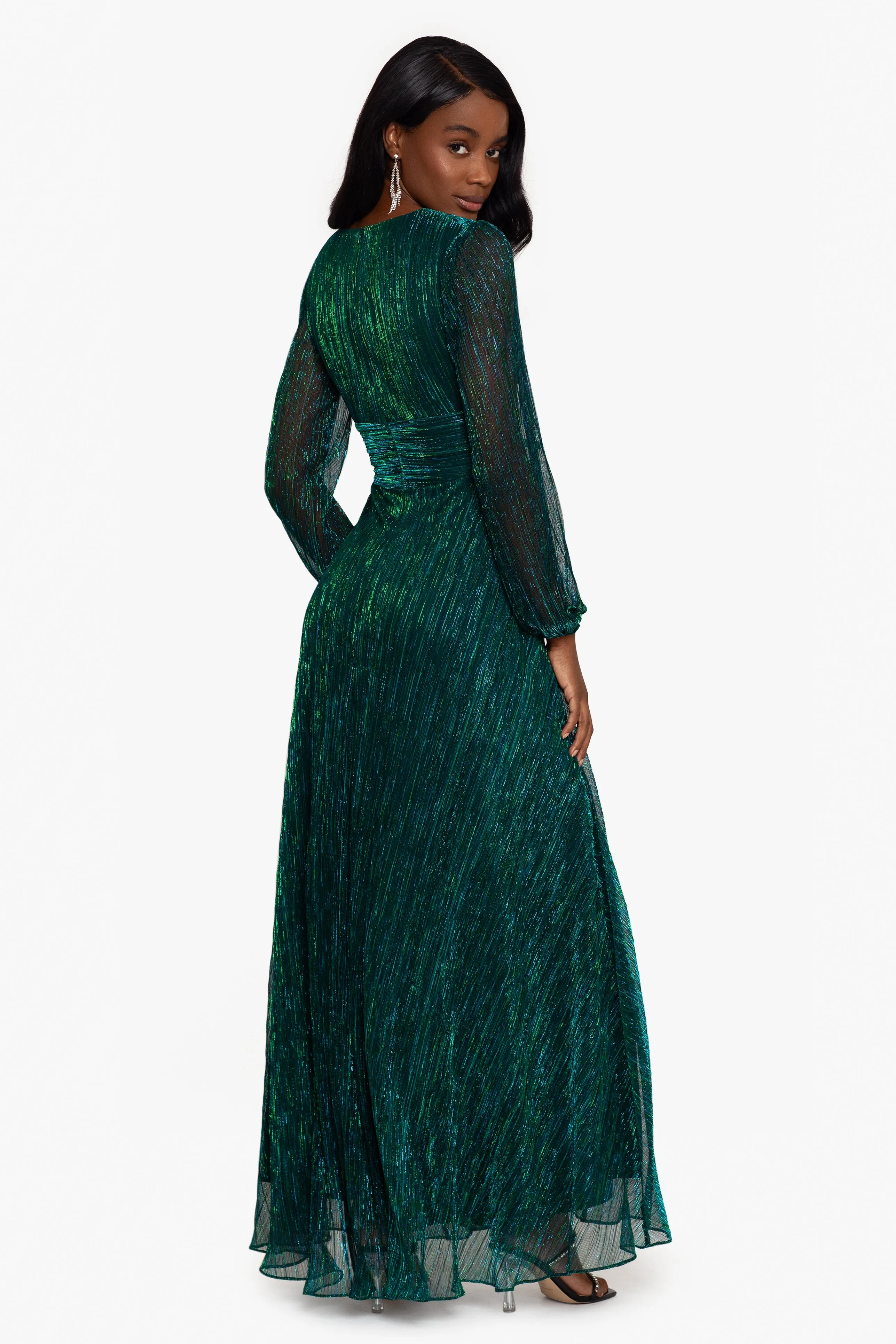 Petite "Alexa" Long Sleeve Metallic Knit Dress sold by Betsy & Adam product image thumbnail 2