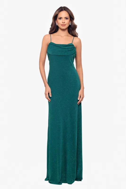 Petite "Lola" Long Puff Glitter Knit Dress sold by Betsy & Adam