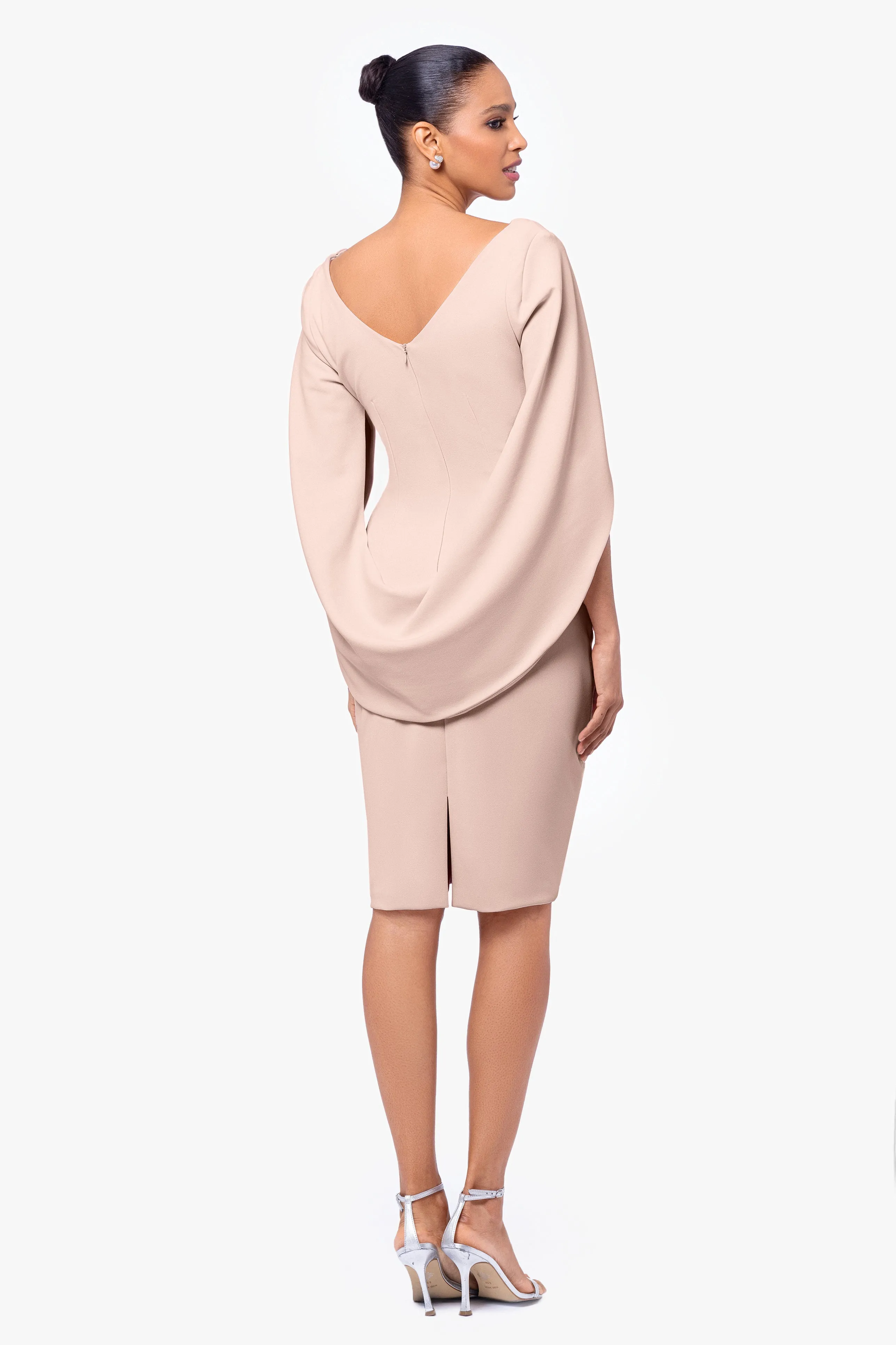 "Jordan" Short Scuba Crape Draped Back Dress sold by Betsy & Adam product image thumbnail 2