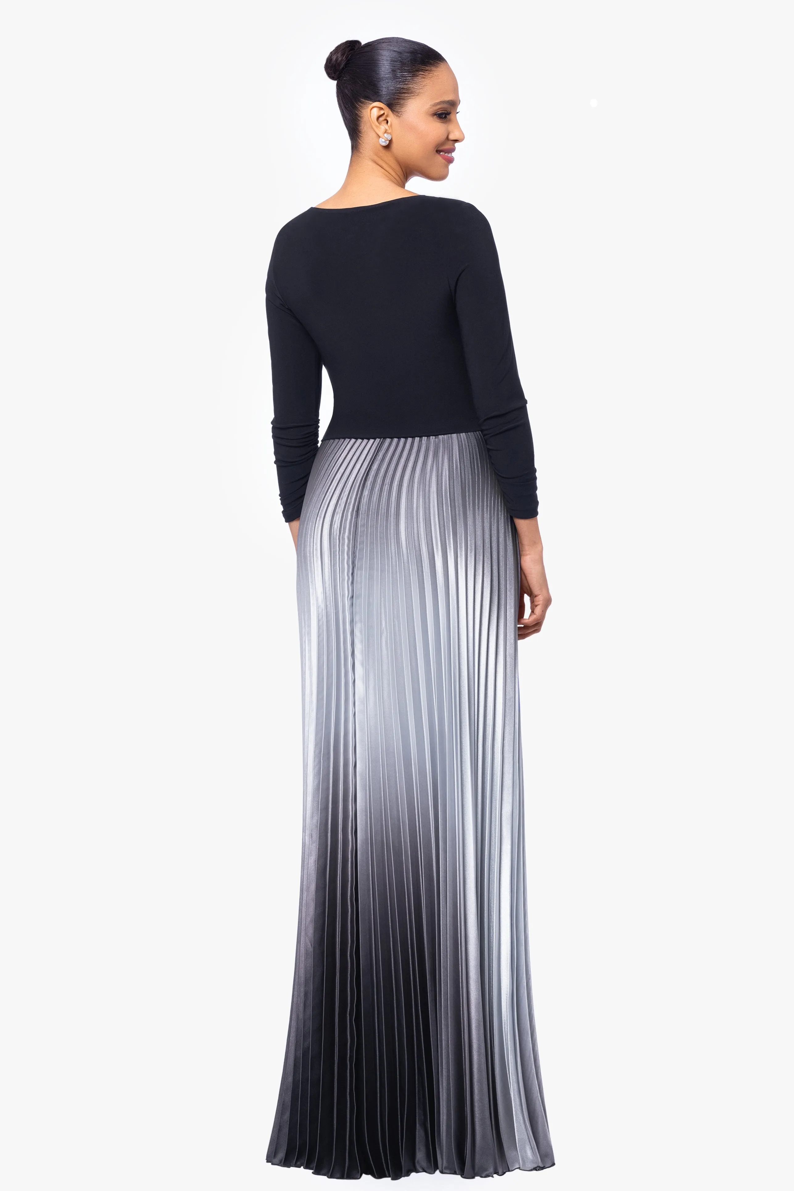 "Katia" Long 3/4 Sleeve Pleated Ombre Skirt Dress sold by Betsy & Adam product image thumbnail 2