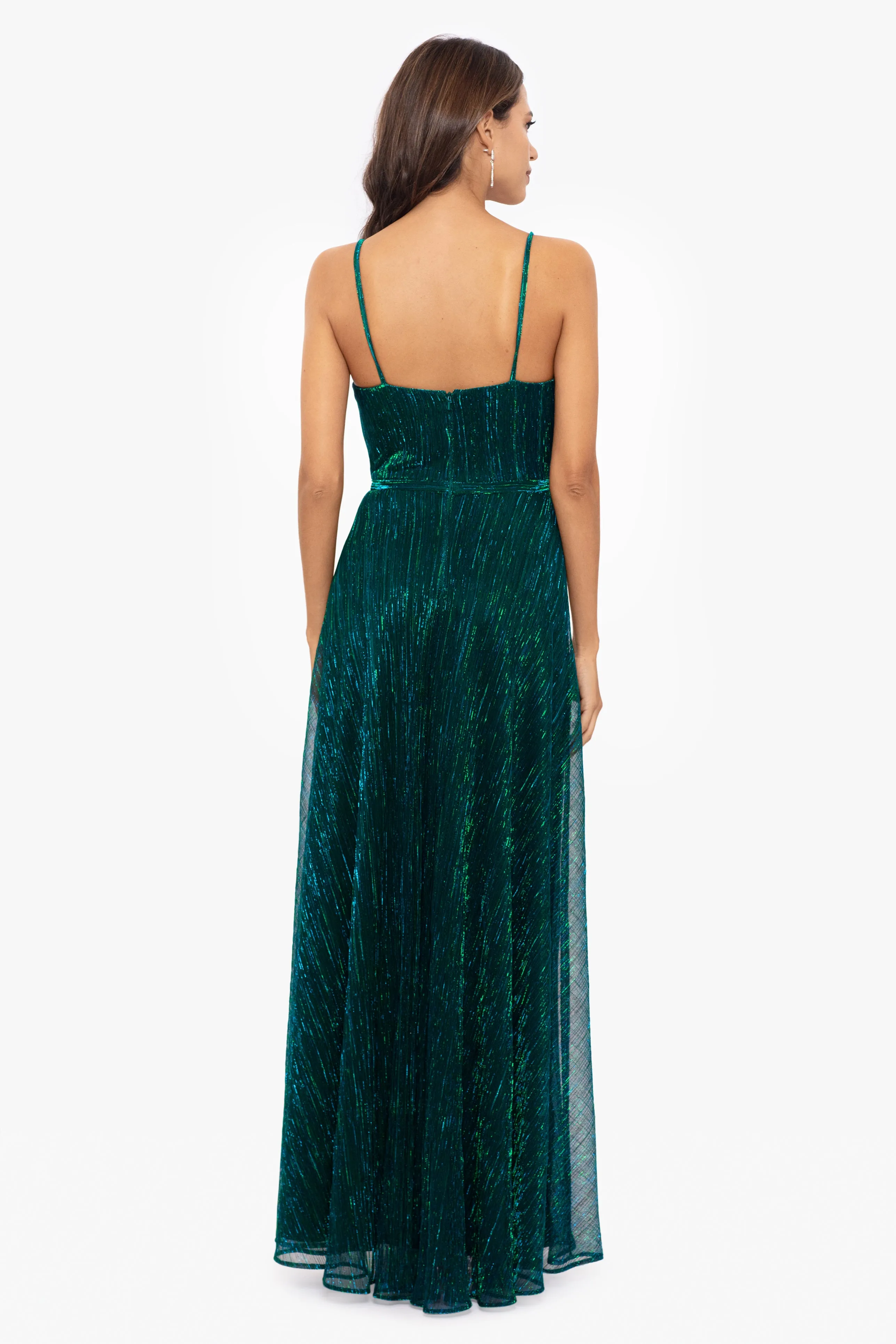 "Margot" Long Slim Metallic Knit Dress sold by Betsy & Adam product image thumbnail 2