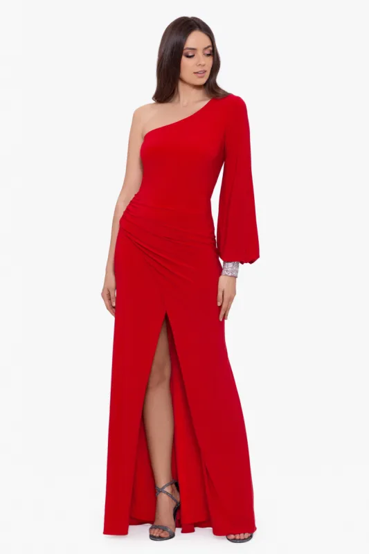 "Cadence" Long Jersey Knit One Should Long Sleeve Dress sold by Betsy & Adam