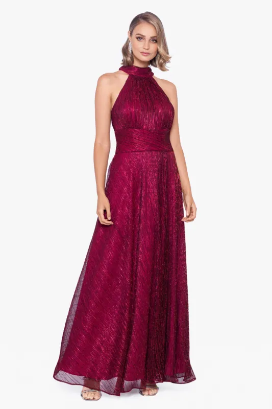 "Stella" Long Crinkle Halter Wrap Skirt Dress sold by Betsy & Adam