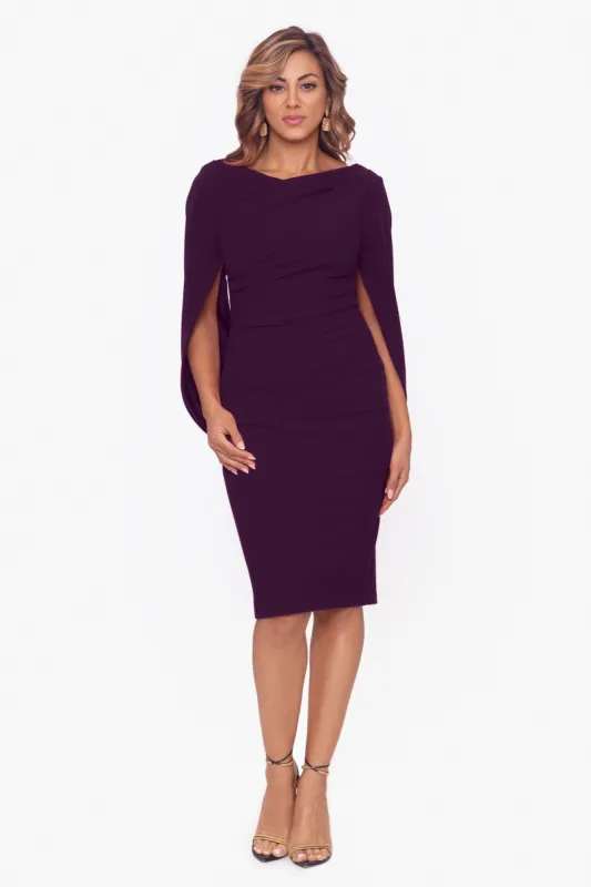 "Jordan" Short Scuba Crepe Draped Back Dress sold by Betsy & Adam