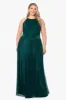 Plus "Mila" Long Halter Metallic Dress sold by Betsy & Adam