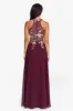 "Celeste" Long Embroidered Chiffon Gown sold by Betsy & Adam