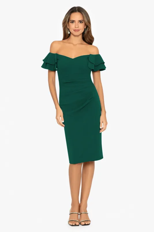 "Monica" Short Scuba Off the Shoulder Dress sold by Betsy & Adam