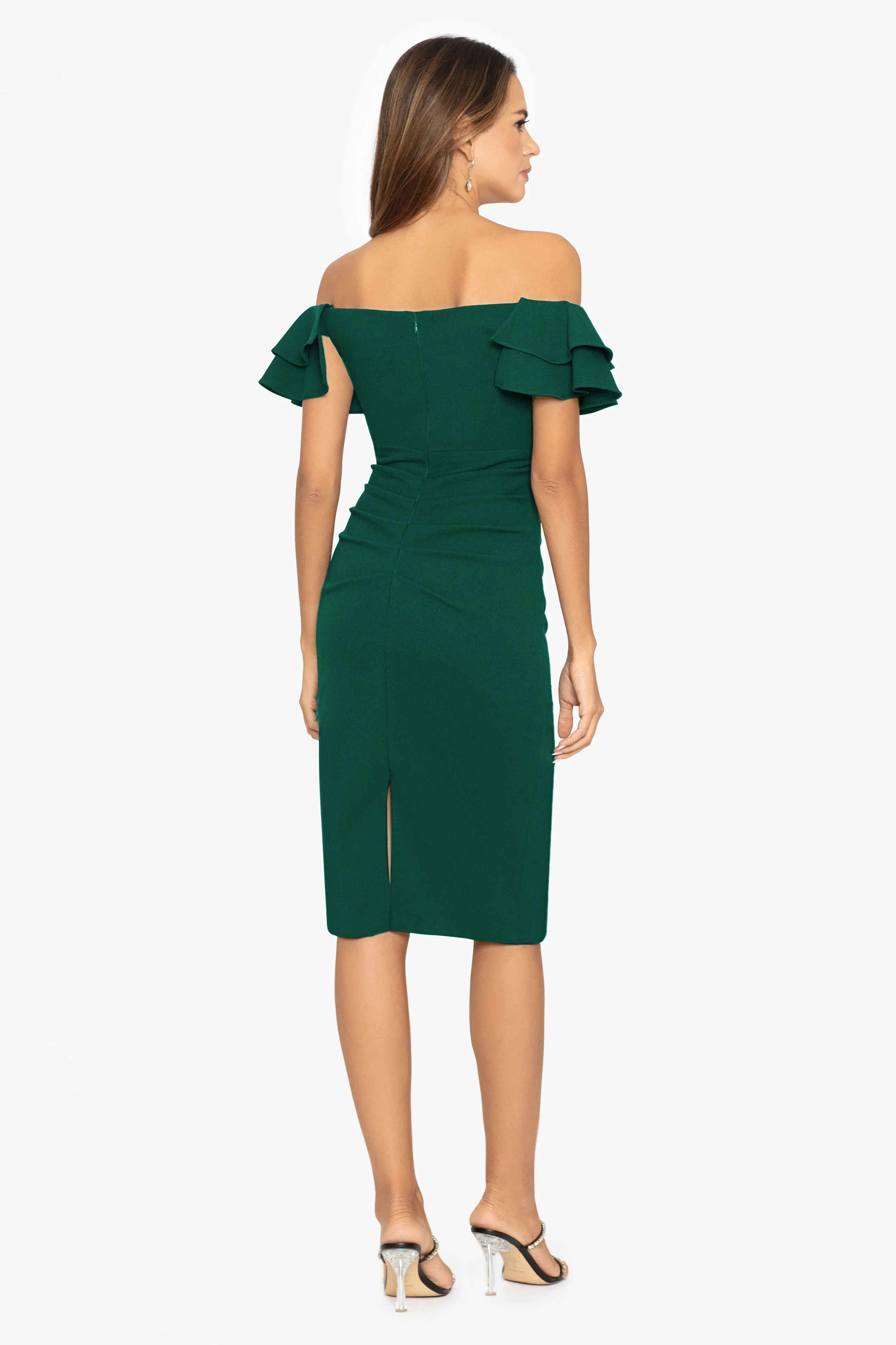 "Monica" Short Scuba Off the Shoulder Dress sold by Betsy & Adam product image thumbnail 2