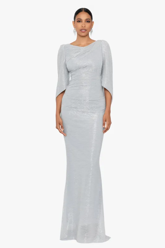 "Darcy" Long Sleeve Galaxy Cape Dress made by Betsy & Adam