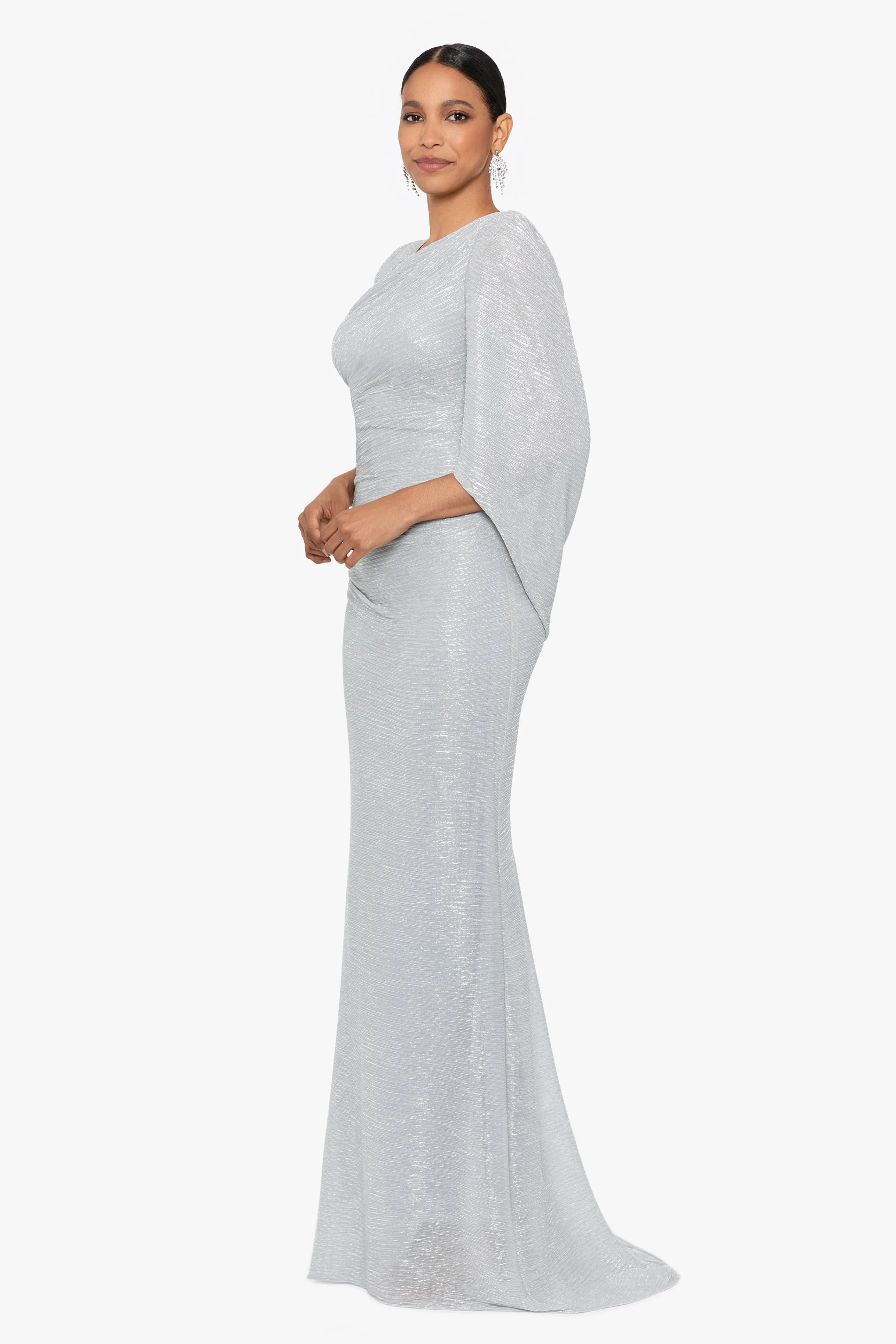 "Darcy" Long Sleeve Galaxy Cape Dress sold by Betsy & Adam product image thumbnail 3