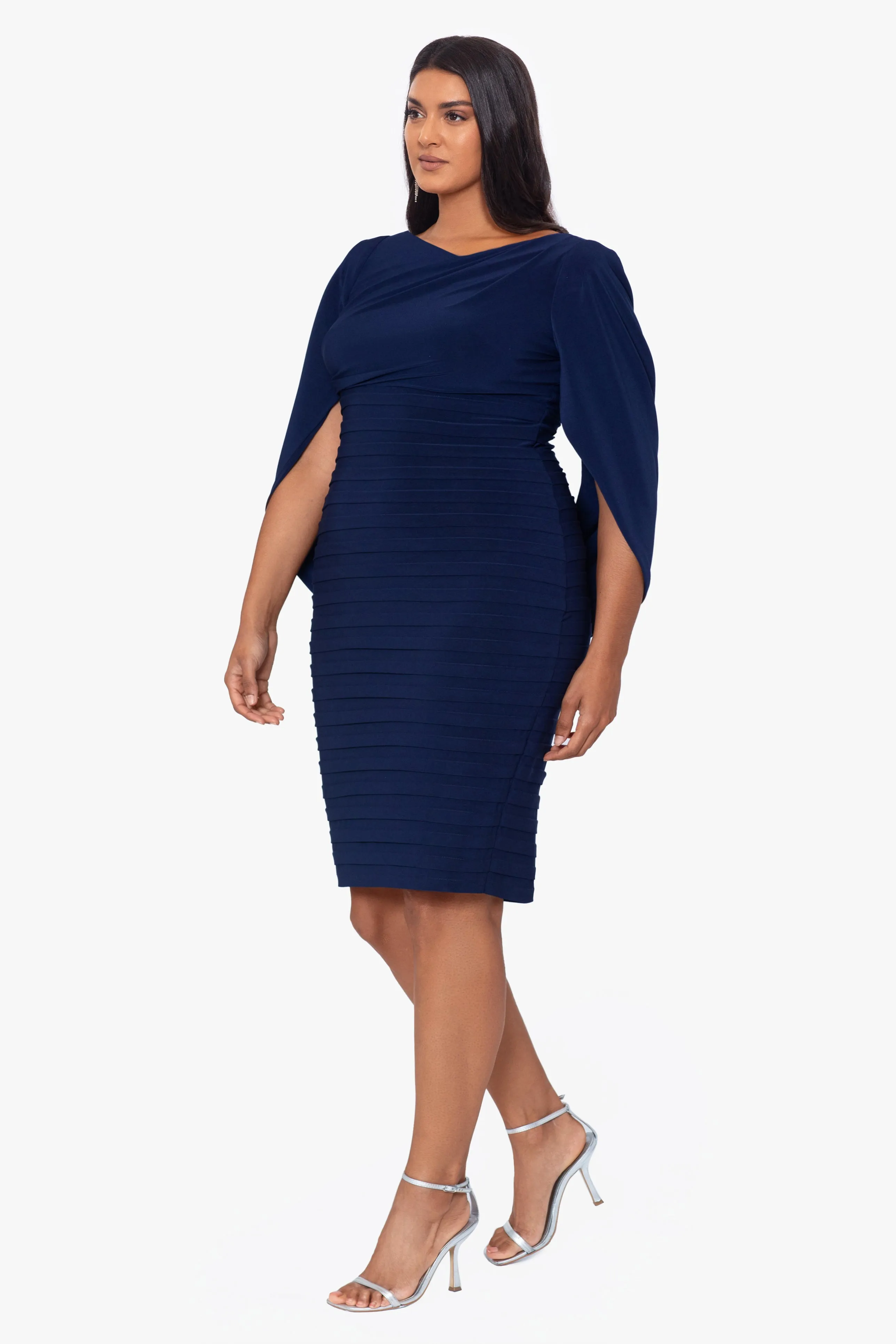 Plus "Giovanna" Short Jersey Knit Banded Skirt Cape Back Dress sold by Betsy & Adam product image thumbnail 3