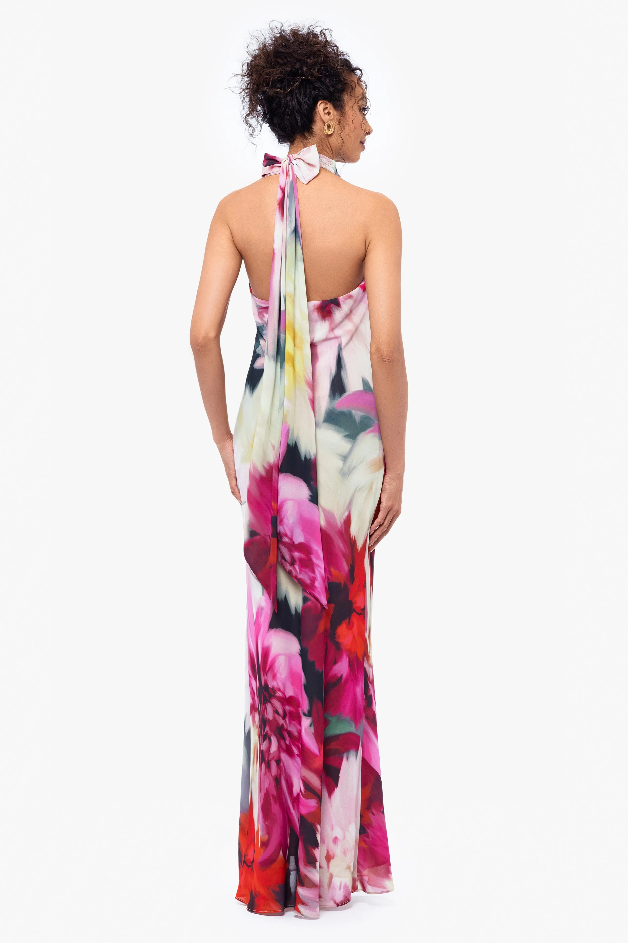 "Olivia" High Neck Chiffon Print Gown sold by Betsy & Adam product image thumbnail 2
