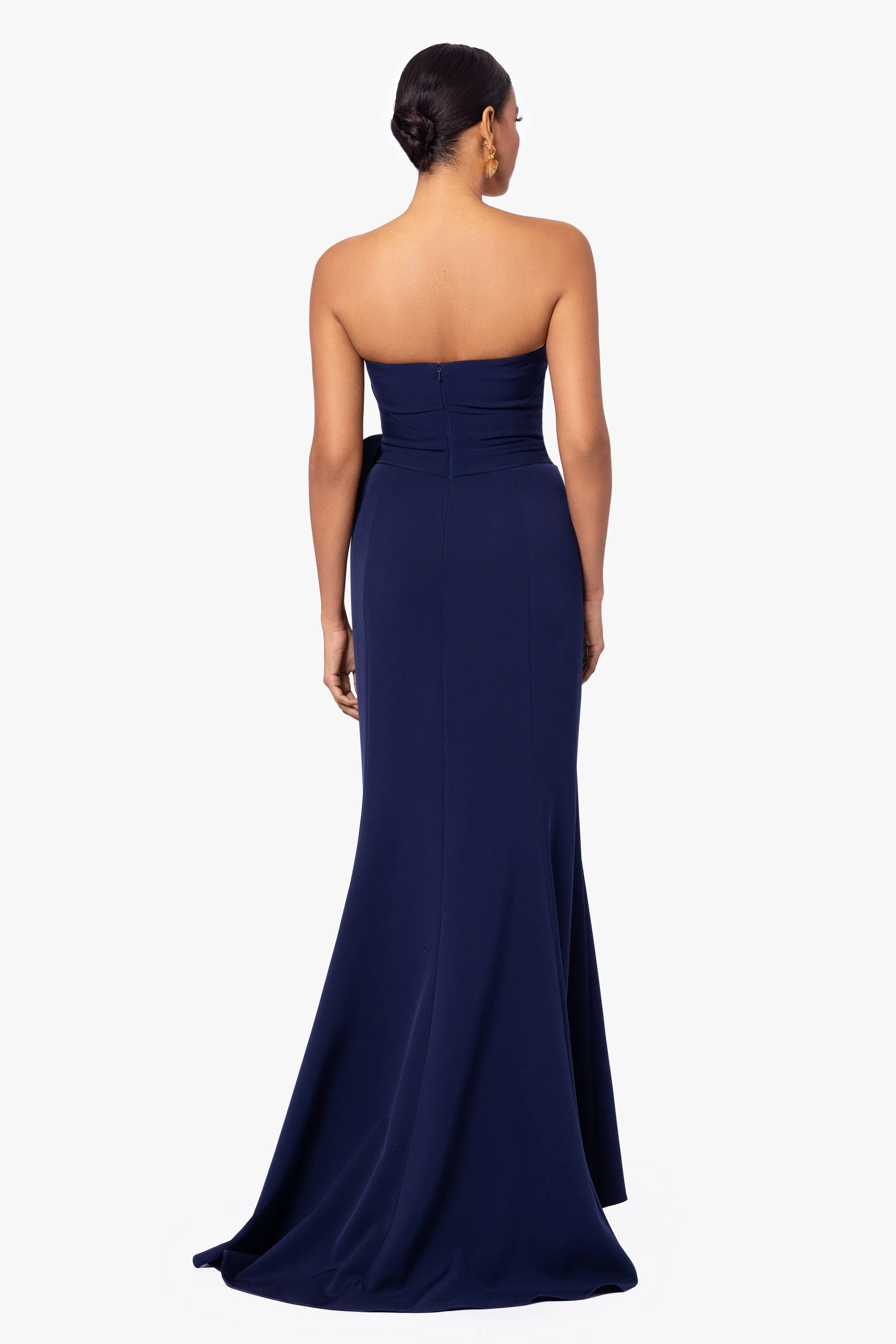 "Kayden" Long Scuba Strapless Bow Dress sold by Betsy & Adam product image thumbnail 2
