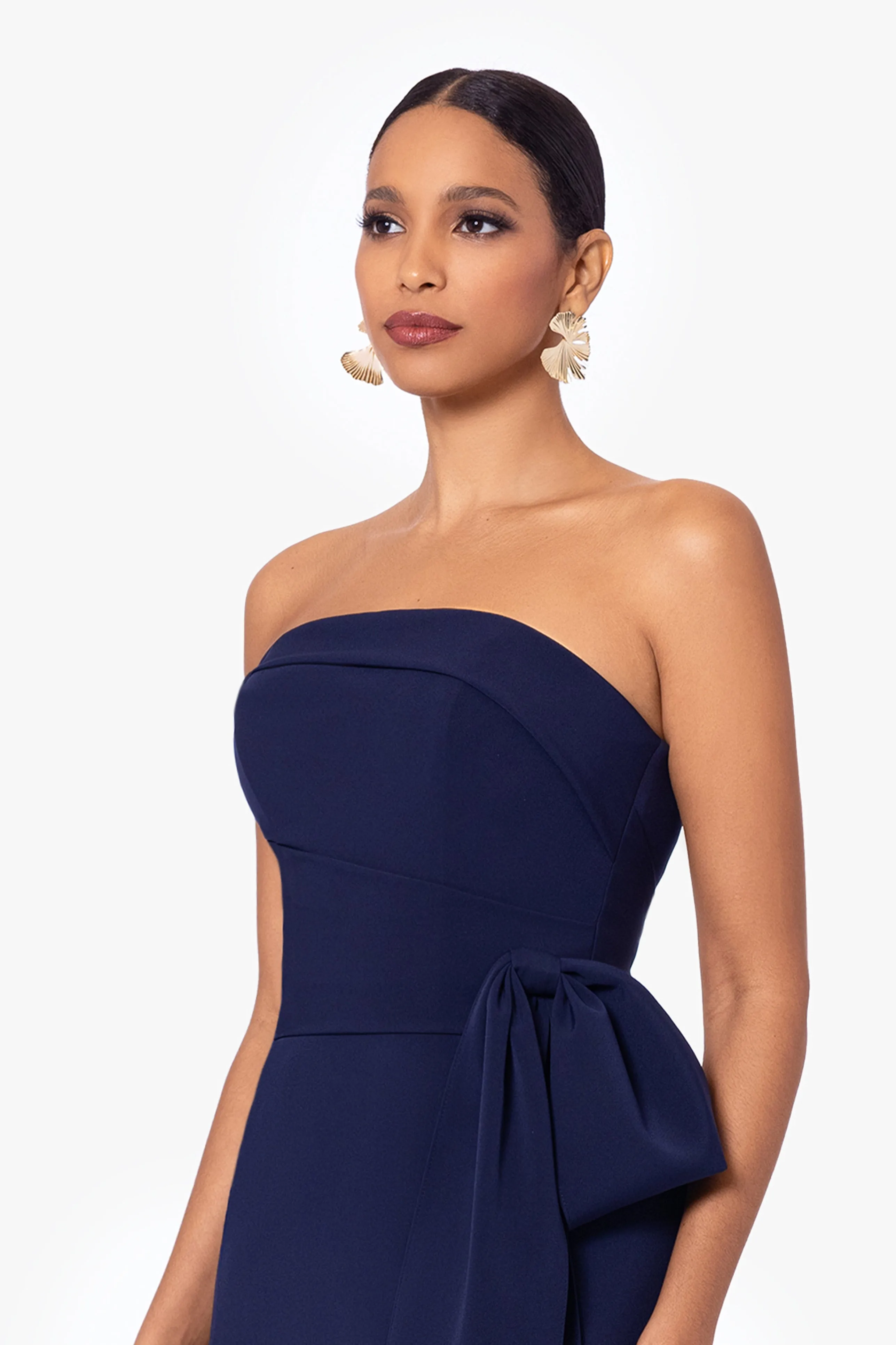 "Kayden" Long Scuba Strapless Bow Dress sold by Betsy & Adam product image thumbnail 4