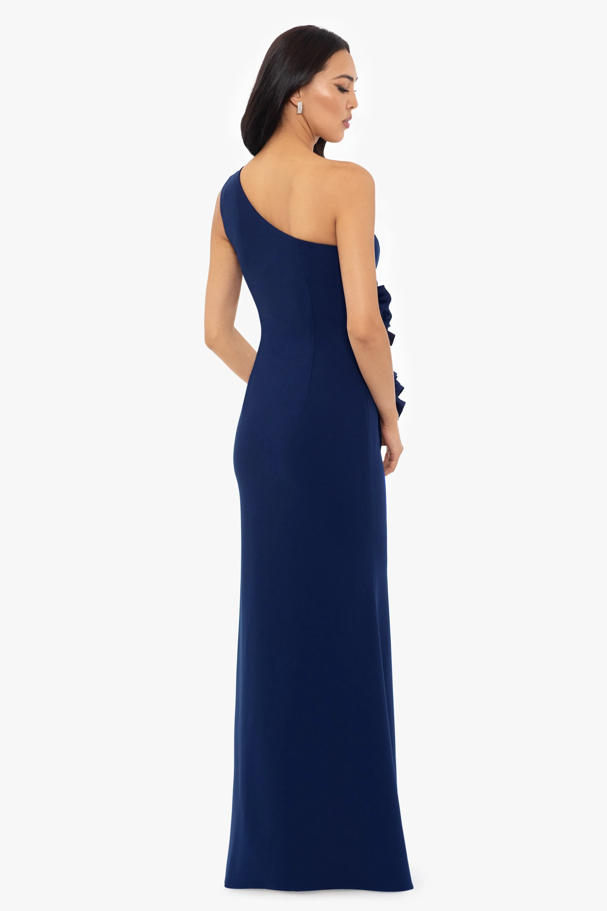 "Gianina" Long Scuba Crepe 3D Flower Dress sold by Betsy & Adam product image thumbnail 2
