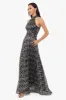 "Vilma" Long Foil Print Halter Neck Dress sold by Betsy & Adam