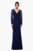 "Anna" Long Jersey Knit Embellished Sleeve Dress sold by Betsy & Adam