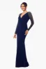 "Anna" Long Jersey Knit Embellished Sleeve Dress sold by Betsy & Adam