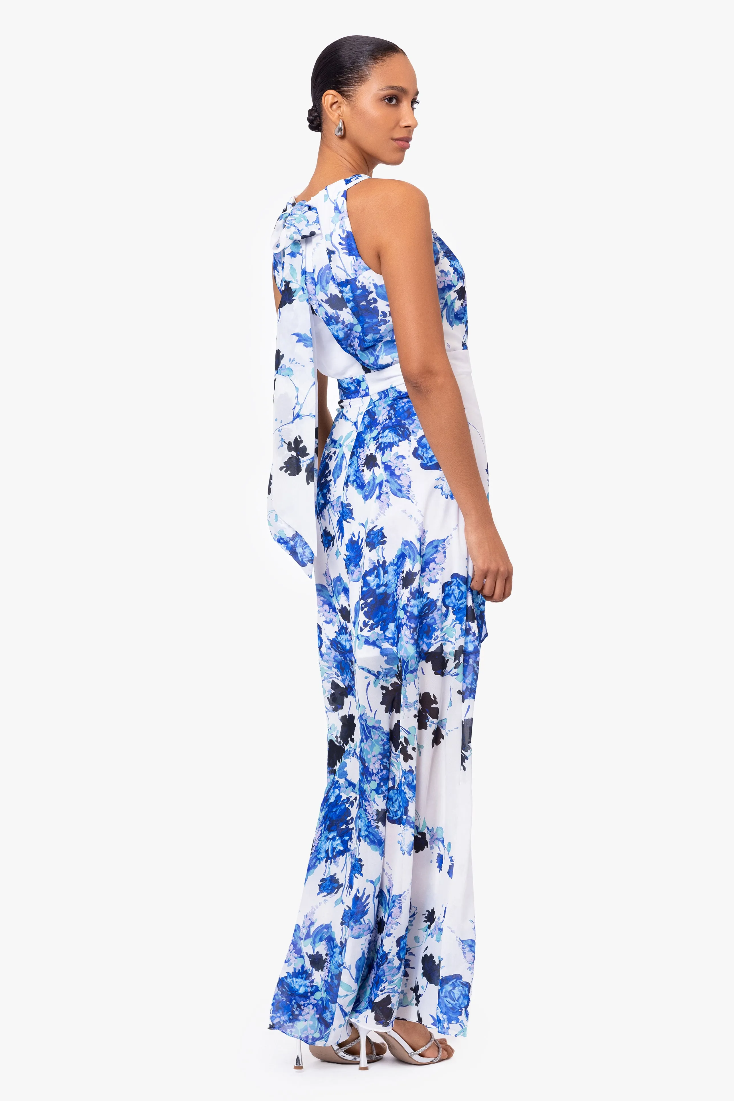 "Melanie" Chiffon Print Floor Length Dress sold by Betsy & Adam product image thumbnail 2