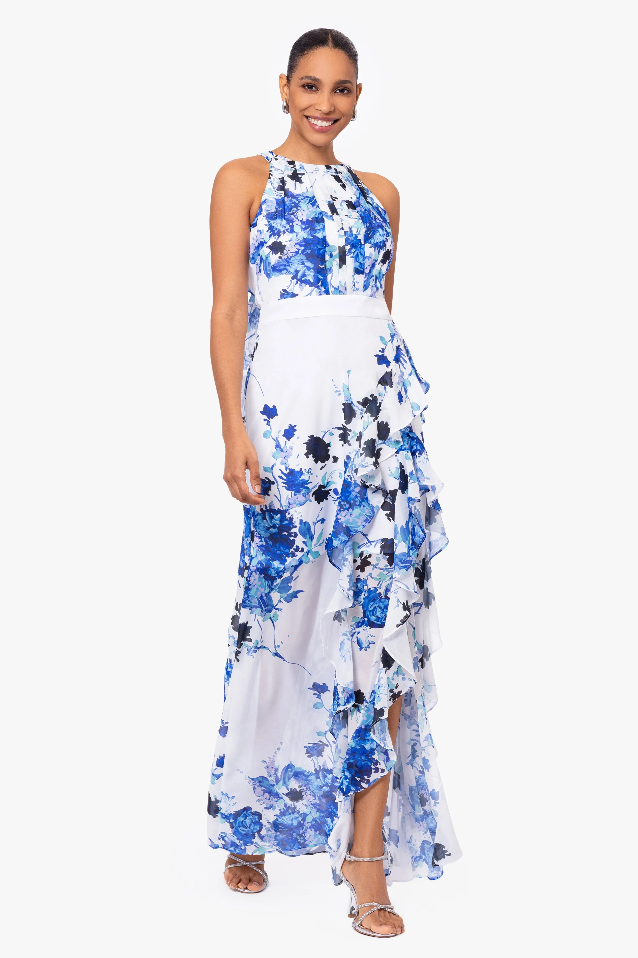 "Melanie" Chiffon Print Floor Length Dress sold by Betsy & Adam product image thumbnail 3