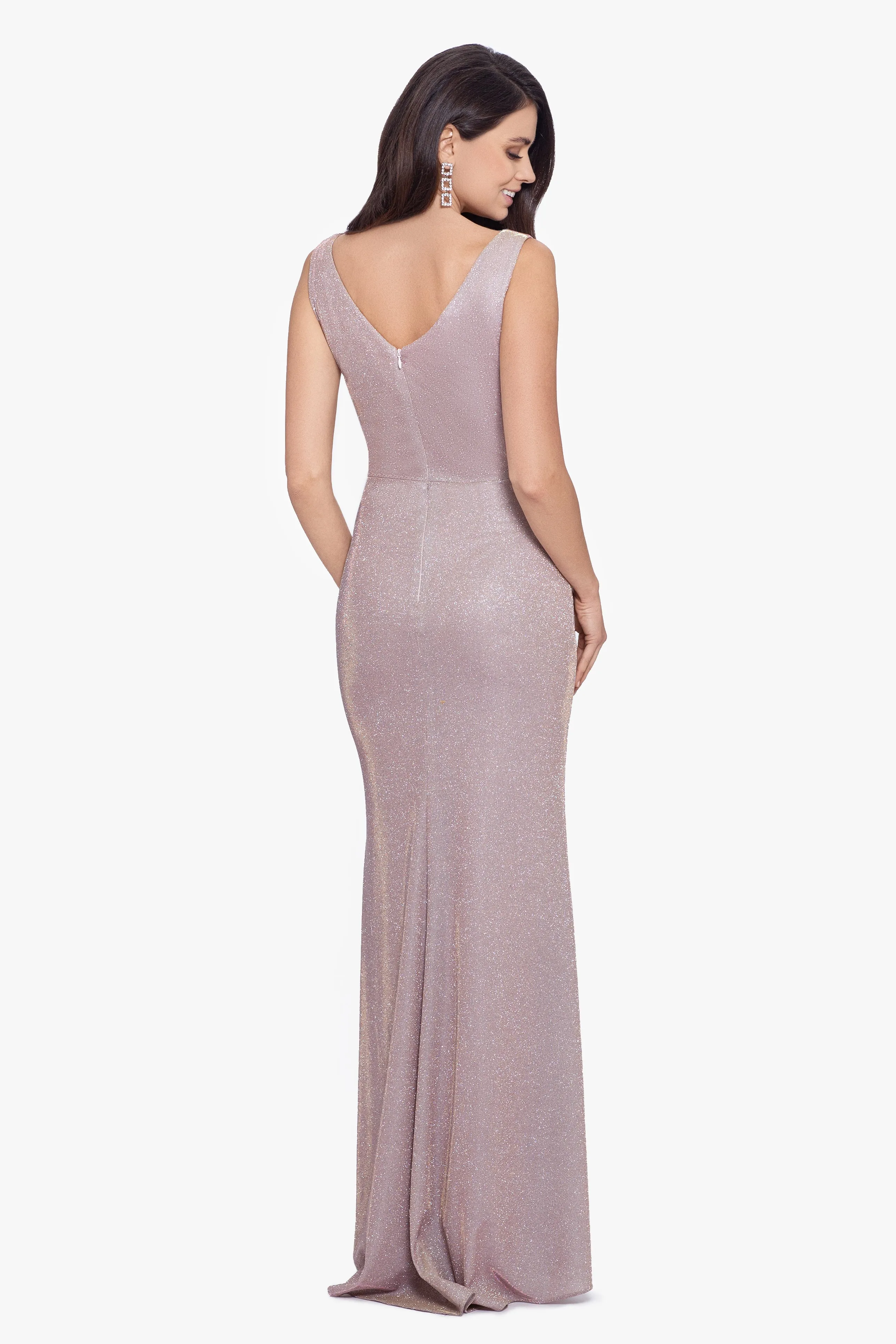 Petite "Serene" Long Galaxy Glitter Dress sold by Betsy & Adam product image thumbnail 2