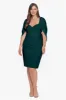 Plus "Eva" Short Scuba Crepe Wrap Drape Back sold by Betsy & Adam