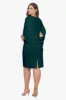 Plus "Eva" Short Scuba Crepe Wrap Drape Back sold by Betsy & Adam