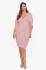 Plus "Eva" Short Scuba Crepe Wrap Drape Back sold by Betsy & Adam