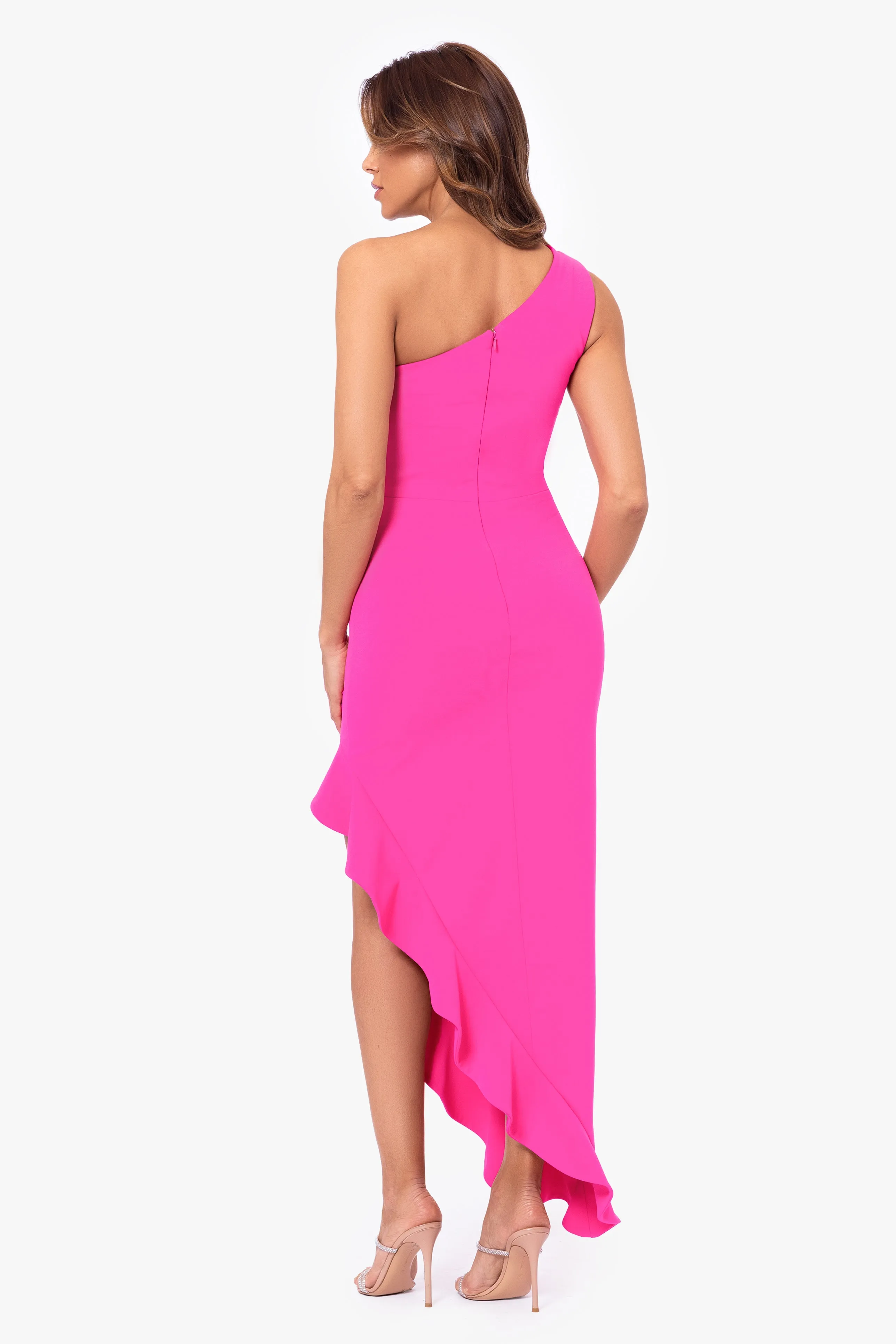 "Zola" Scuba Crepe Asymmetrical Ruffle Dress sold by Betsy & Adam product image thumbnail 4