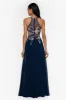 Petite "Celeste" Long Embroidered Chiffon Gown sold by Betsy & Adam