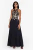 Petite "Celeste" Long Embroidered Chiffon Gown sold by Betsy & Adam