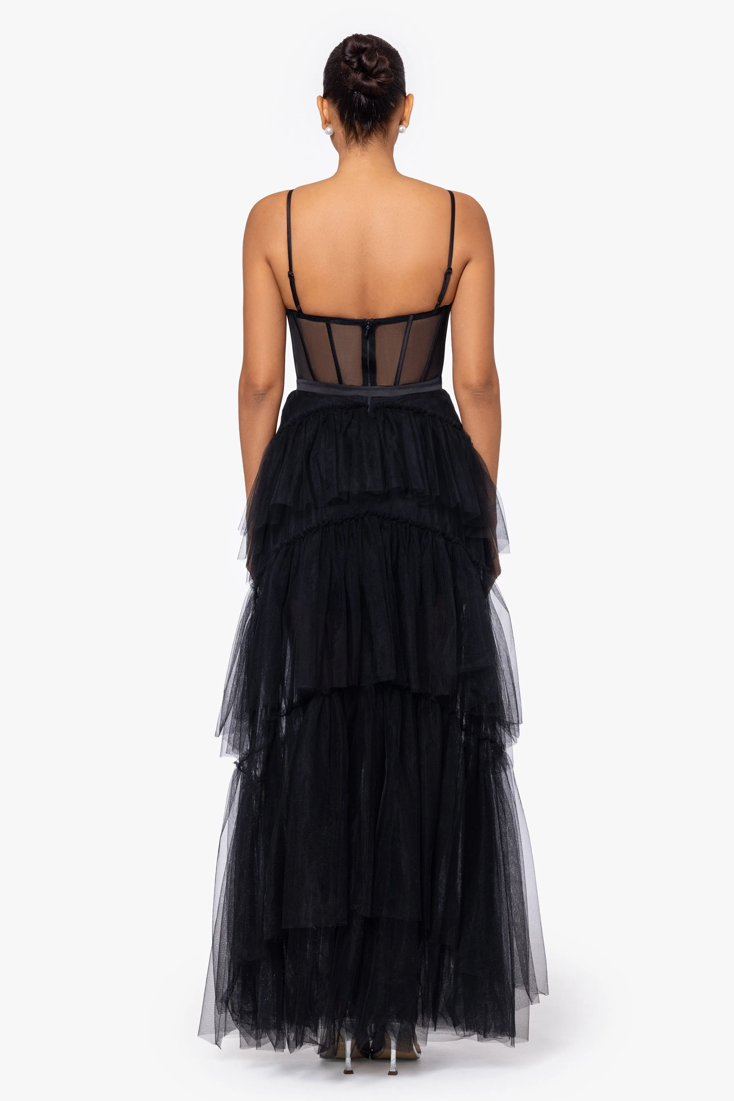 "Jenny" Long Tulle Layer Spaghetti Strap Ballgown sold by Betsy & Adam product image thumbnail 2