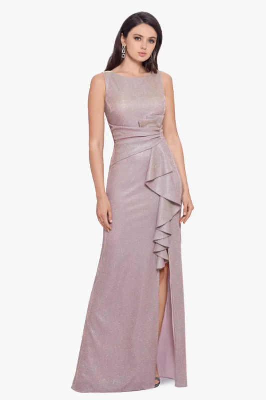 "Serene" Long Galaxy Glitter Dress sold by Betsy & Adam