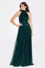 "Peyton" Long Metallic Knit Halter Top Dress sold by Betsy & Adam